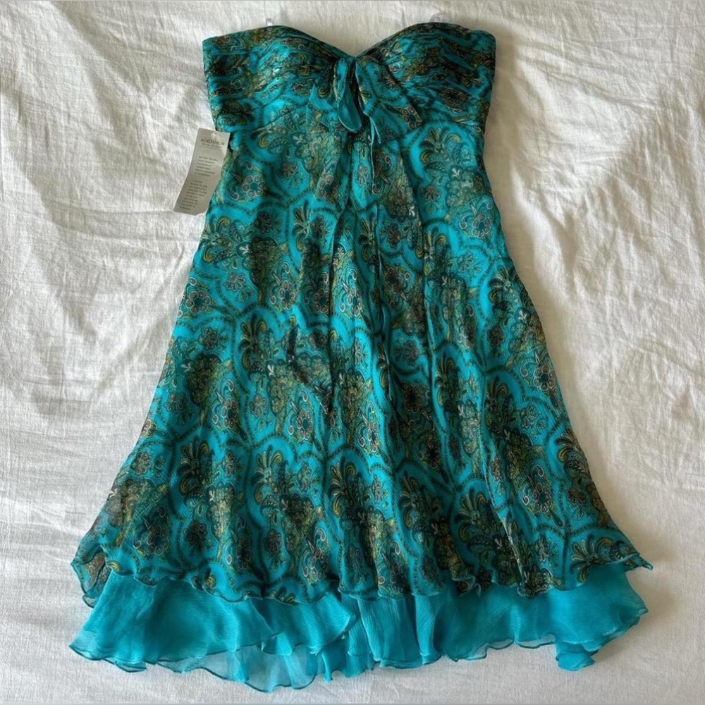 Laundry by Shelli Segal Blue Paisley Dress